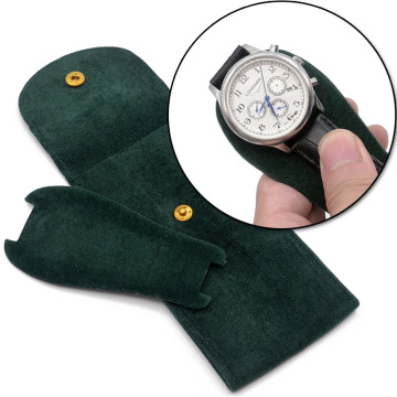 Modern Luxury Custom Logo Flat Plush Button Watch & Bag Gift Set Packaging