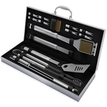 16 Piece Barbecue Grilling Accessories with Aluminum Case
