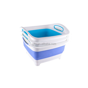Portable Collapsible Laundry Basket with Strainer and Water Valve