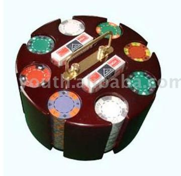 200pcs chips set with wooden holder US-C702