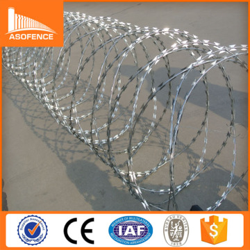 china 10 years factory hot sale stainless razor wire fence/mobile razor wire security barrier