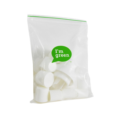 Genanvendelig grøn saccharose pe ziplock genlydelig brugerdefineret pakke