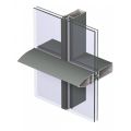Horizontal exponierte halb versteckte Rahmenglasvorhangwand