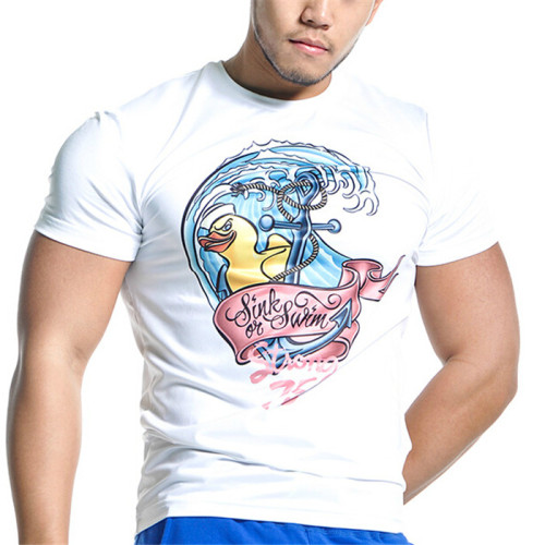 OEM service O-neck customized printed cotton men's tshirt