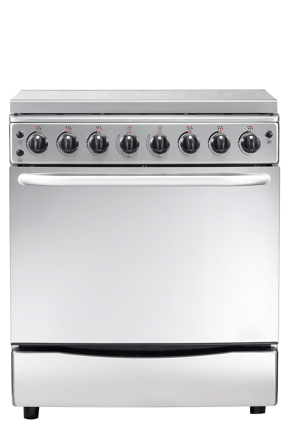 6-burner gas stove with oven in hotel