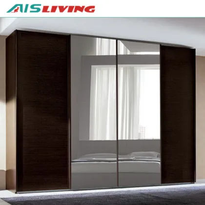 Shabby Chic White Lacquer 4 Door Wardrobe with Bedroom Shutters