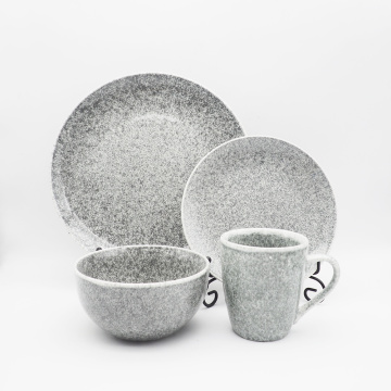 Νέο σχεδιασμό Hot Selling Stoneware Πλάκες δείπνου σετ αντιδραστικών γυαλισμένων κεραμικών σετ δείπνου για το σπίτι
