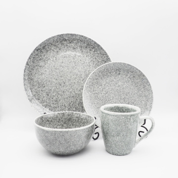 Nuovo design Piatti da pranzo in gresca a vendita calda set set per la cena in ceramica vetrata reattiva per la casa