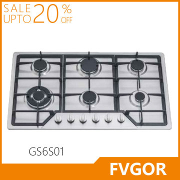 GS6S01 Fvgor built in gas hob with 6 sabaf burner European gas cooktop