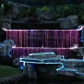 IP68 Uncharged Fiber Optic Waterfall Light Curtain for Outdoor Wall Decoration