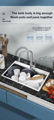 Kitchen sink SUS304 stainless steel handmade single sink