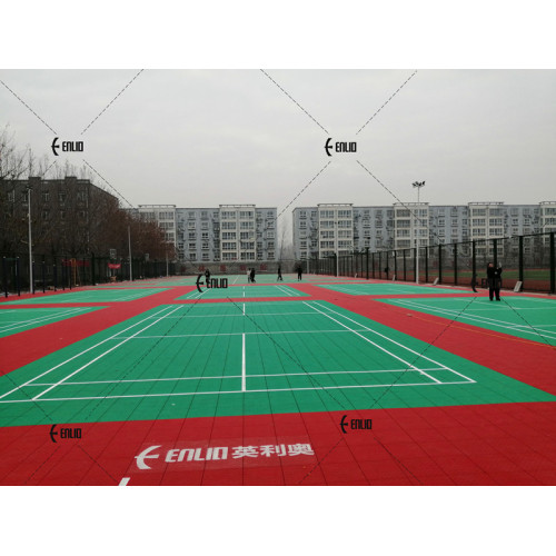 Multiuseos al aire libre Azulejos PP PP PISO para cancha de baloncesto