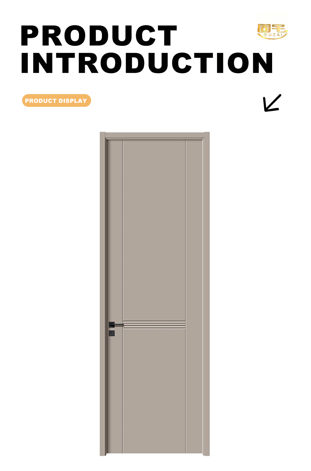Modern Symmetric Groove Bedroom Door X