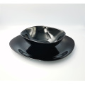 Setina de vajilla de vidrio de ópalo negro de mesa de cocina