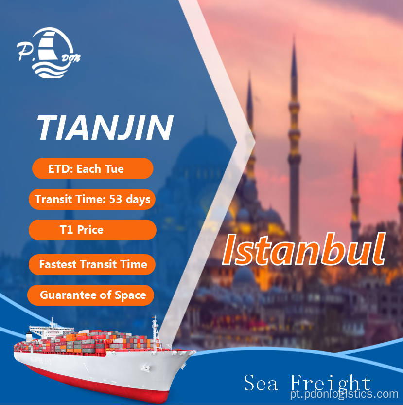 Frete marinho de Tianjin para Istambul