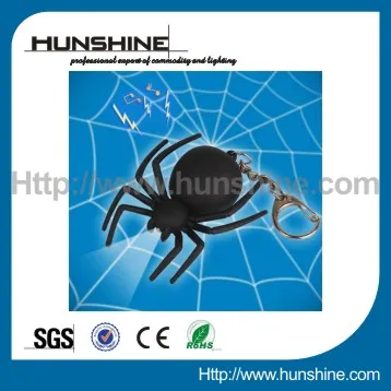 interesting spider promotional led keychain light with sound