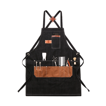 Custom Hairstylist Apron with Front Pockets, Cross Back Design, and Linen/Denim Material - Perfect for Cooking, Kitchen, and Butchering Tasks