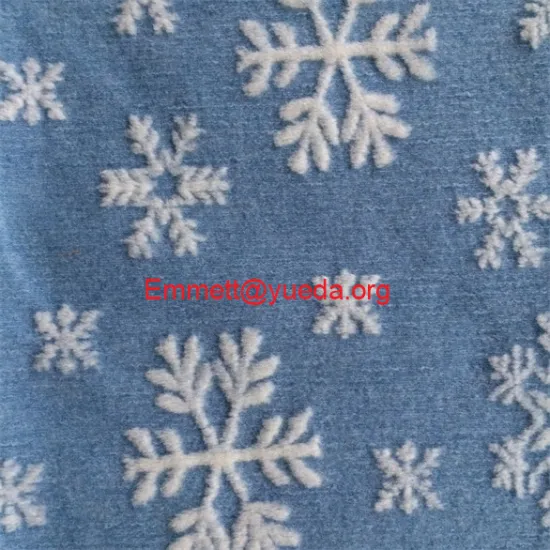 white snowflakes blue and pink base fabric floral jcquard pattern woolen knit fabric