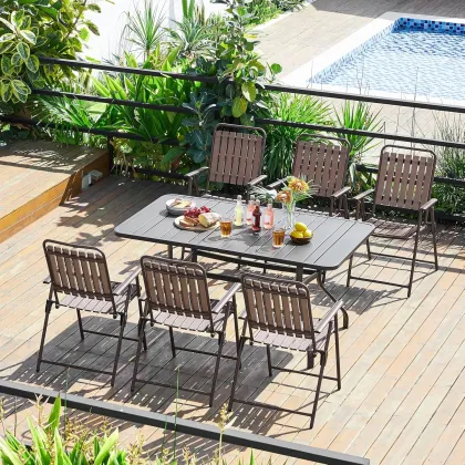 Plastic folding vertical striped outdoor chair