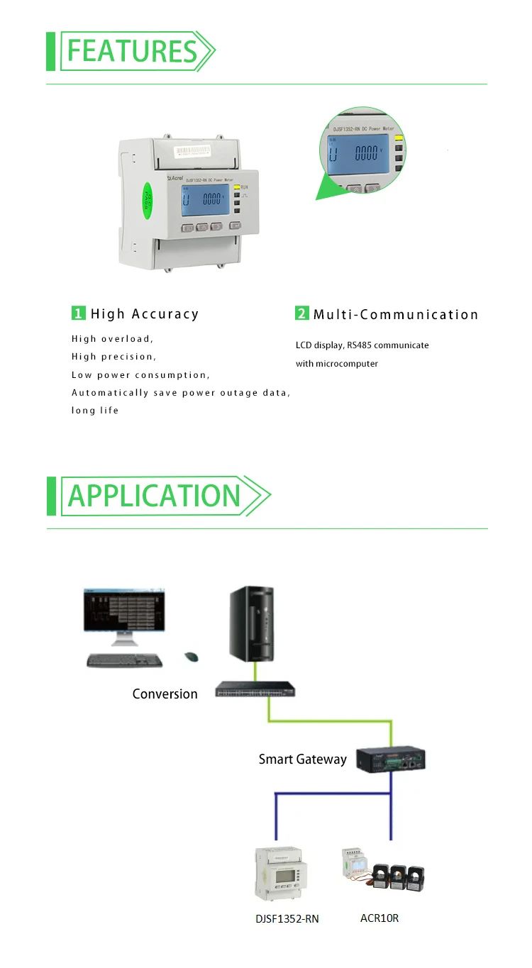 din rail dc kwh meter