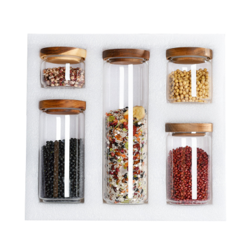 5pcs High Borosilicate Candle Glass Jars with Spoon and Cork