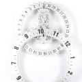 Big White Silver Gear Wall Clock for Office