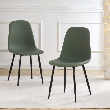 Обеденный стул из искусственной кожи с прочными металлическими ножками