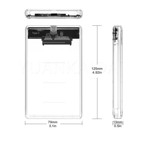 USB-C 3.0 Hard Drive Disk Enclosure Case