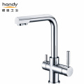 Swivel Double handle chrome-plated Brass Kitchen Taps