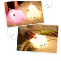 Adorable luz nocturna LED de silicona en forma de gato para habitaciones para niños