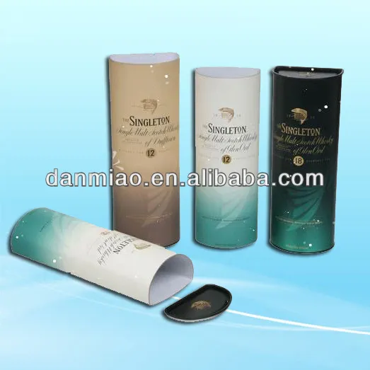 Half-circle cardboard tube box with tin lids