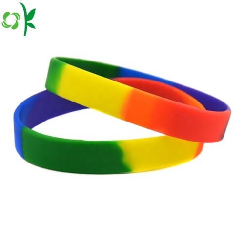 Moda personalizado colorido pulseira de silicone atacado