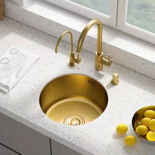 Waschbecken aus goldenem Nano-Edelstahl