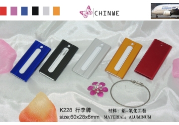 Colorful Aluminum luggage tag with leather strap/professional aluminum luggage tag