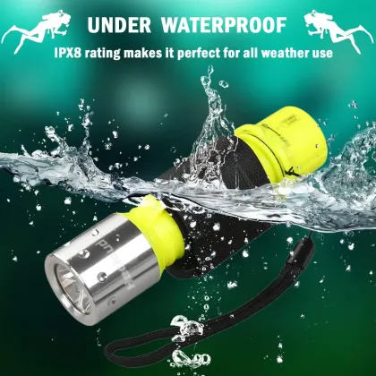1100Lumen Diving Flashlight - Waterproof Underwater Torch for Scuba and Water Sports