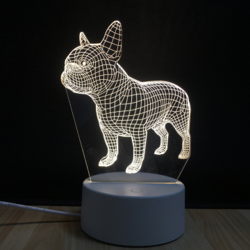 Lampada da tavolo francese Bulldog 3D Illusion Night Light