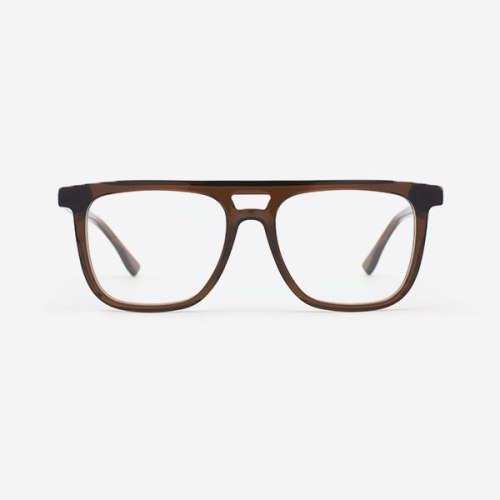 Square double bridge Acetate Men's Optical Frames