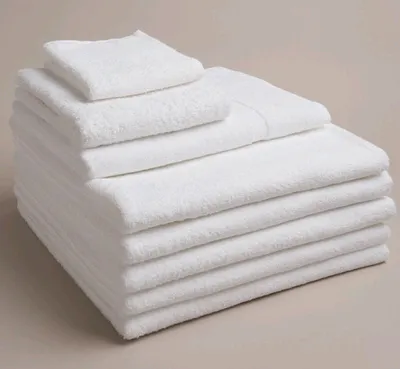 bleach white plain weave towel