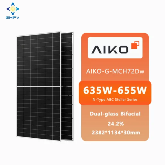 AIKO Solar PV Module: High Efficiency Dual-Glass Bifacial Panels up to 655W