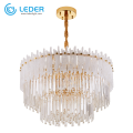 LEDER Beaded Crystal White Chandelier