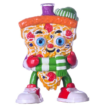 Polymer Clay Cartoon Pizza Little People Glass Smoking Item,Borosilicate Glass Bong,Glass Hookah,Glass Water Pipe