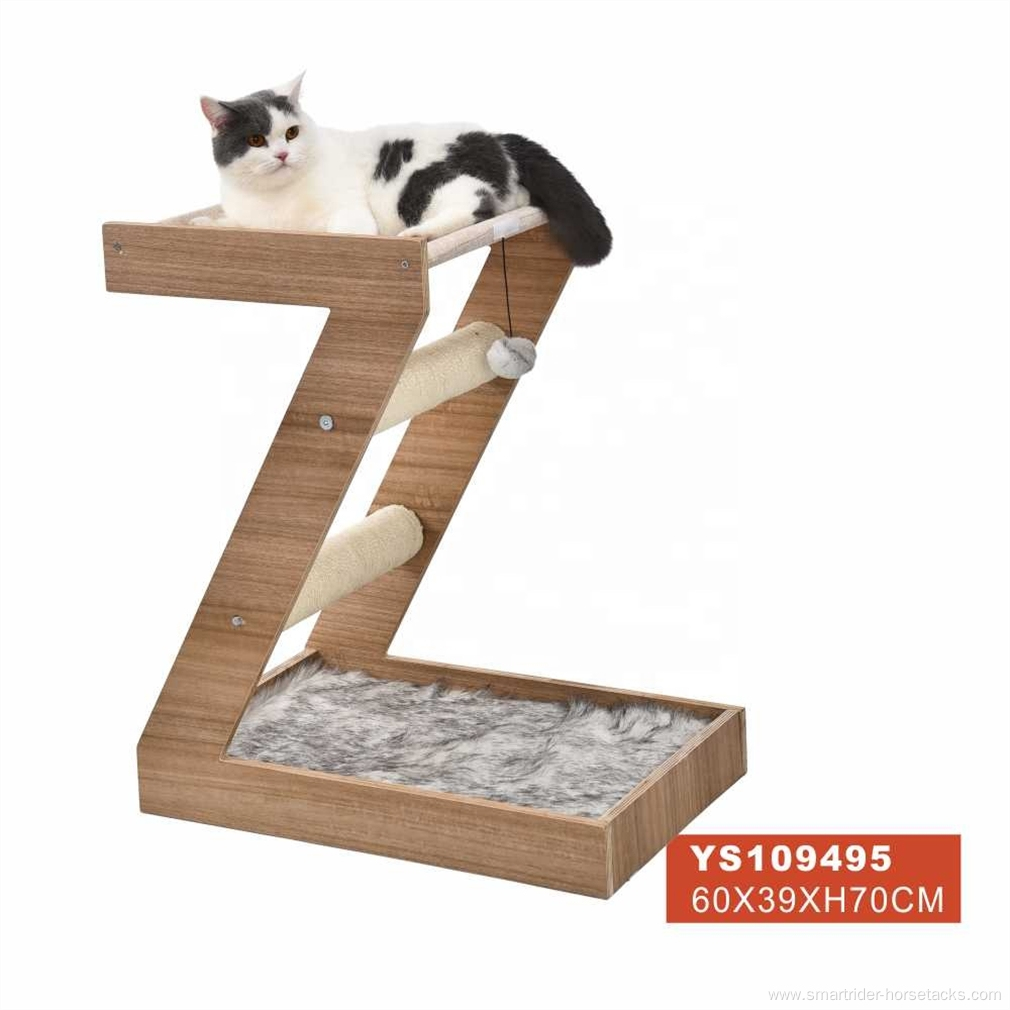 Nice Z-shaped durable MDF material sisal cat tree