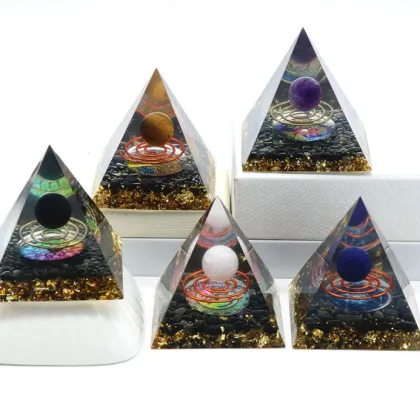 Ramdon 60MM Orgonite Pyramid for Positive Energy