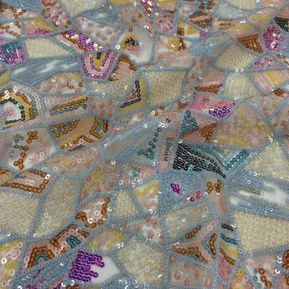 Gorgeous 100%  Poly Sequin Embroidery Fabric