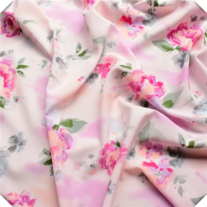 Printed Flowers Rayon Viscose Fabric