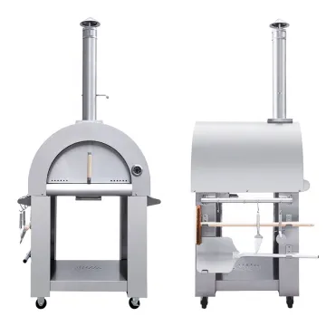 Individual Outdoor kitchen oven gas and Woodfire Fire Burining Wood Fired Pizza Oven