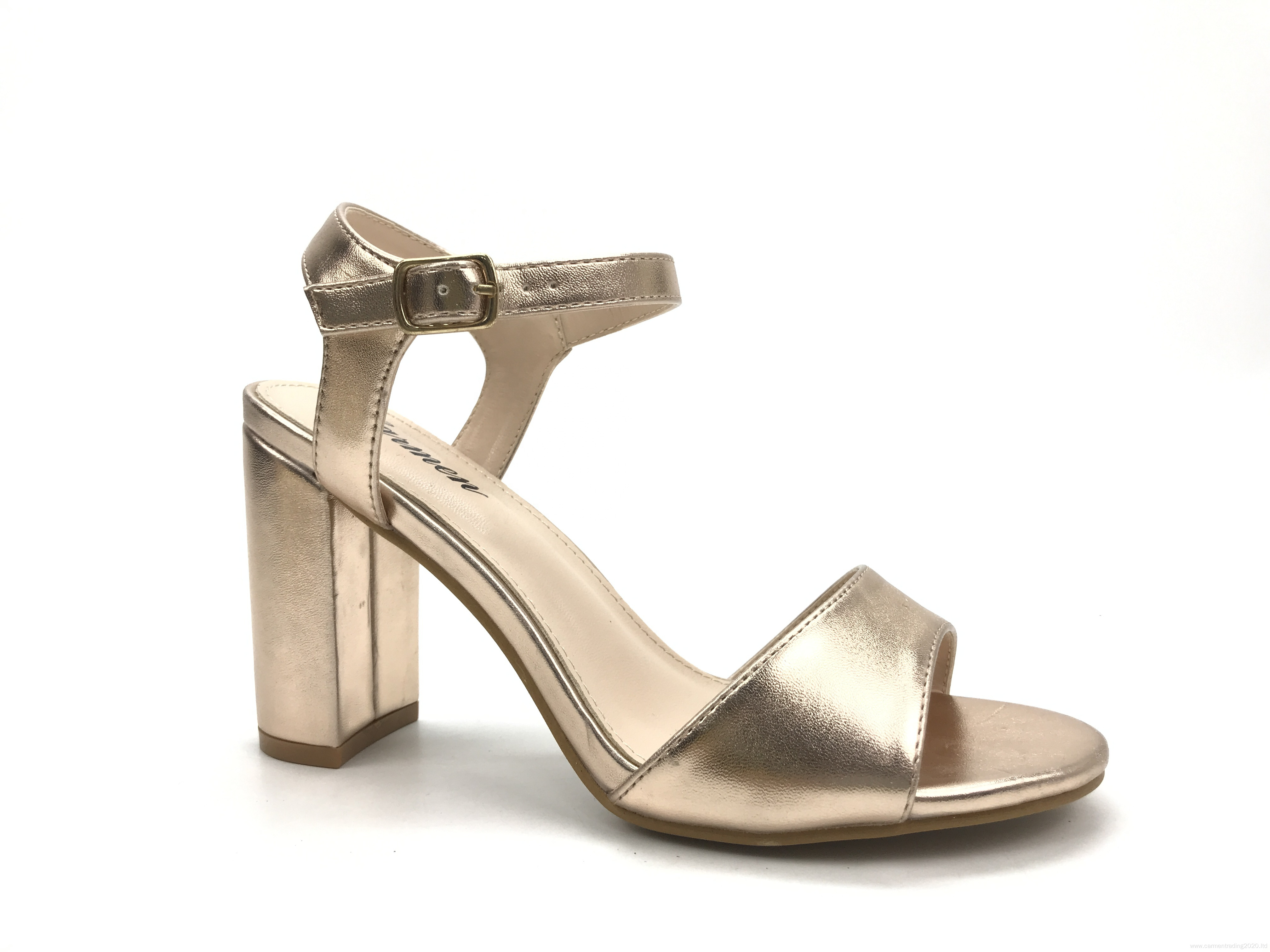 Womens Peep Toe Buckle Strap Chunky Sandals