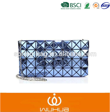2016 Hot Material Plaid Handbag Lady Chain Crossbody Bag PU Light Color Change Bag