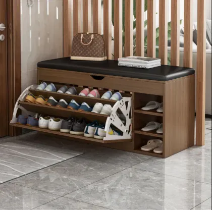 Simple Solid Wood Shoe Rack Storage Cabinet