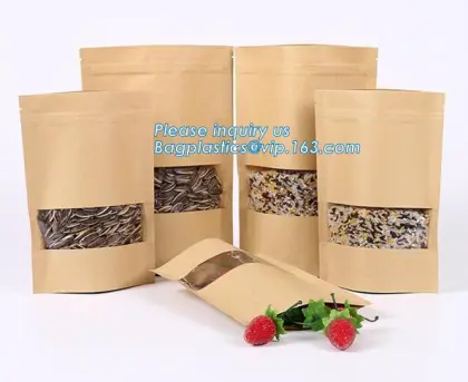 Paper Bag Wholesale Kraft Paper Gift Bag Side Gusset Kraft Paper Bag, flat bottom Kraft Paper snacks
